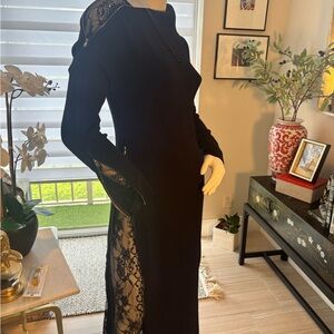 Torn by Ronny Kobo Elegant Black Lace Long Sleeve Dress